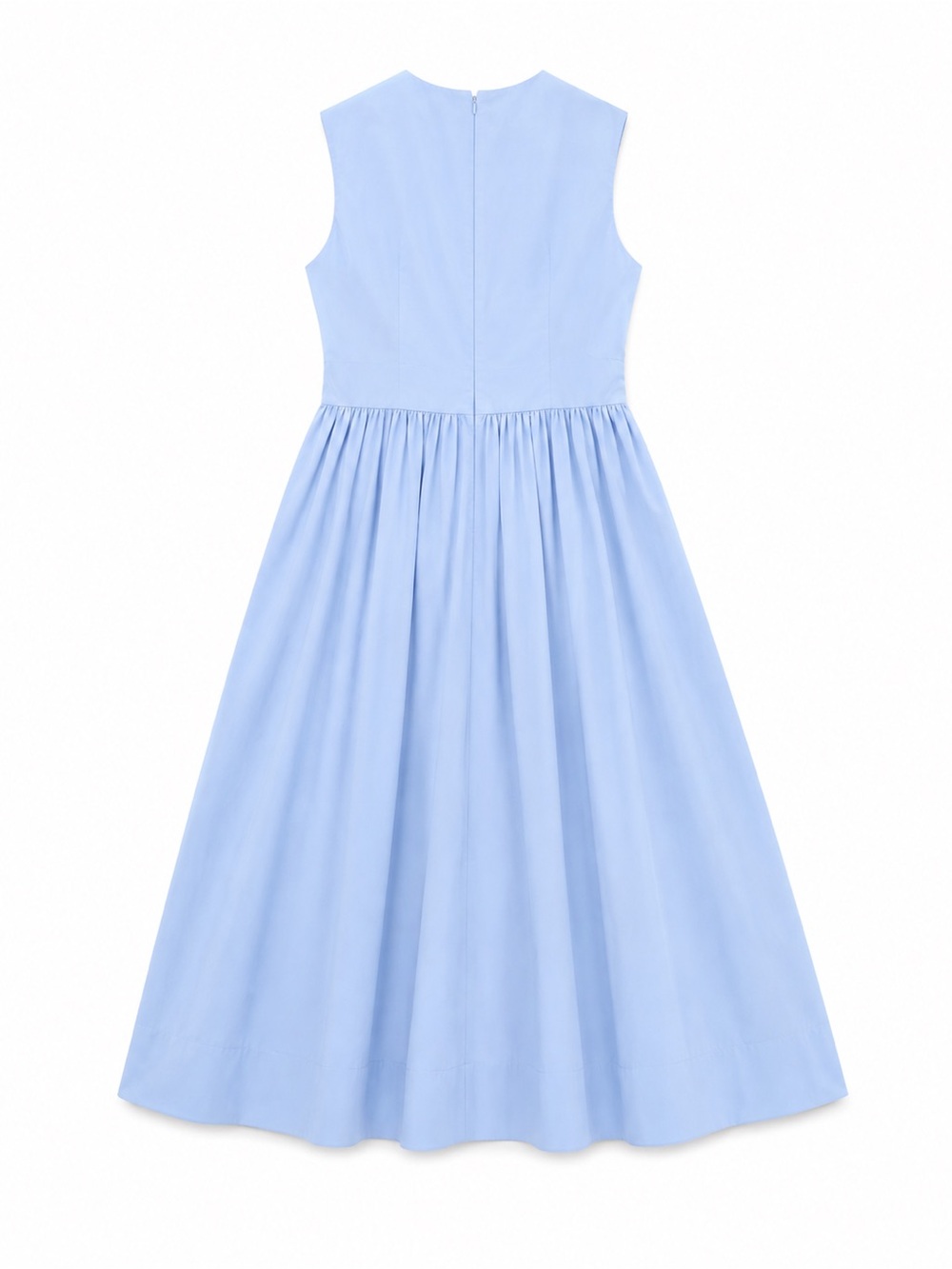 Light Blue Sleeveless Maxi Dress with Waist Detail - Picture 3 of 7